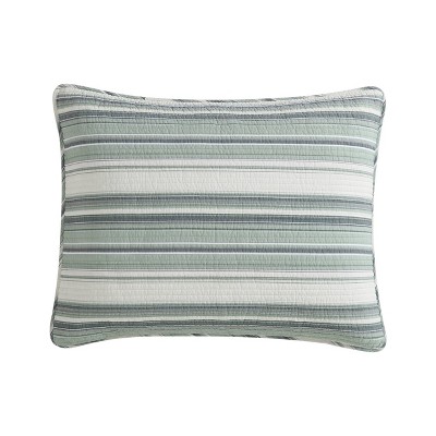 Fresno Green Cotton Reversible Full Quilt Set