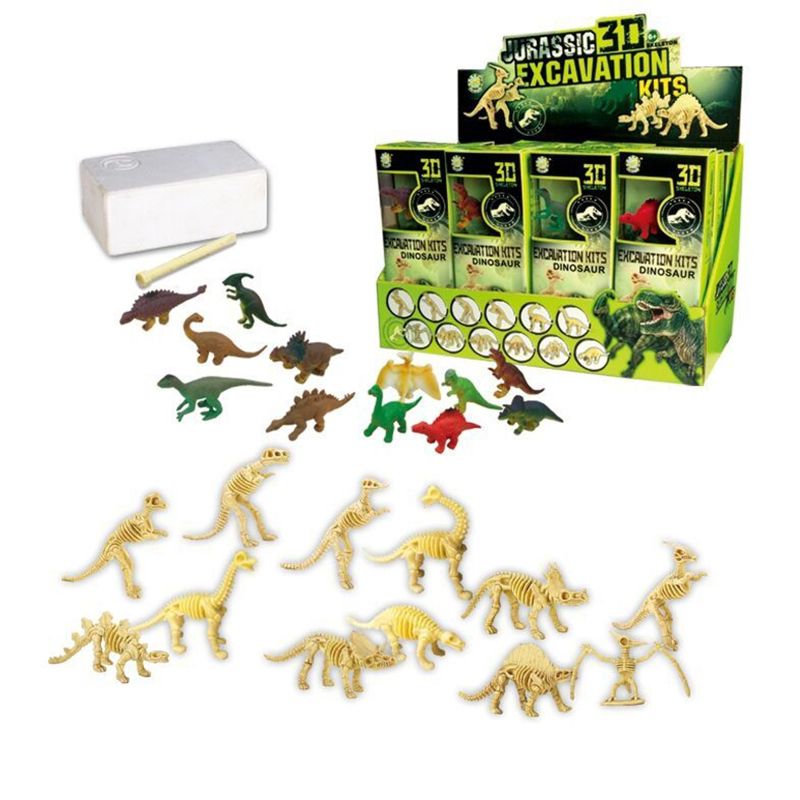 Insten 12 Pack Dinosaur Skeleton Fossil Excavation Science Kit, Dino Educational Toys for Kids, 1 of 9