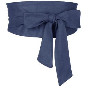 INSPIRE CHIC Women's Solid Bowknot Self Tie Wrap Wide Sash Waistband Belt 1 Pc - 1 of 4