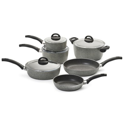 Ballarini Parma 10-Piece Forged Aluminum Nonstick Cookware Set, Pots and Pans Set, Granite, Made in Italy