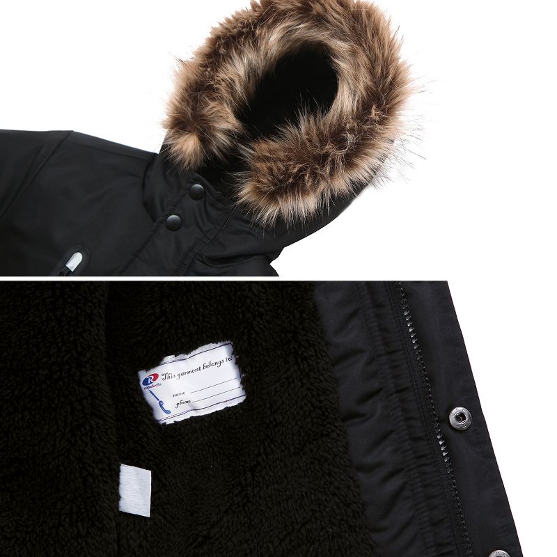 Rokka&Rolla Boys' Winter Coat with Faux Fur Hood Parka Jacket, 6 of 11