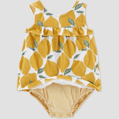 Baby Girls&#39; Lemon Romper - Just One You&#174; made by carter&#39;s Yellow 3M