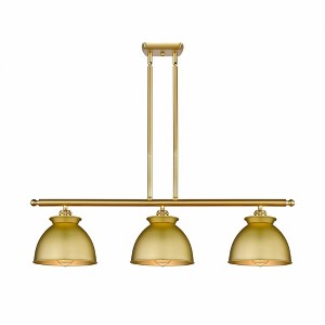 Adirondack - 3 Light Stem Hung Island In Art Deco Style-11 Inches Tall and 36 Inches Wide - 1 of 1