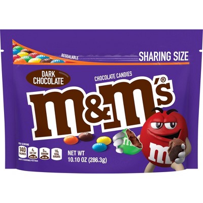 M&M's Dark Chocolate Sharing Size Chocolate Candies Pouch - 10.1oz