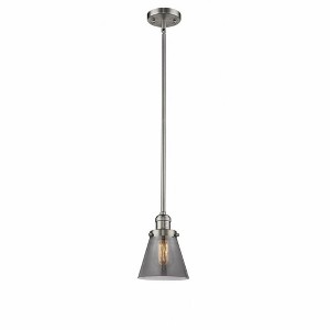 Cone - 1 Light Stem Hung Mini Pendant In Industrial Style-8 Inches Tall and 6 Inches Wide - 1 of 1