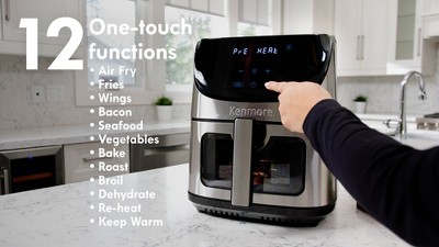 Kenmore 8 Qt Stainless Steel Digital Dual Basket Air Fryer