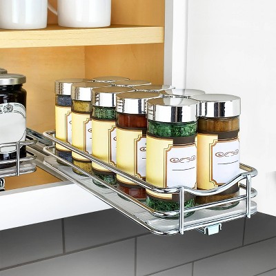 Lynk Professional Slide Out Spice Rack Upper Cabinet Organizer- 4" Wide