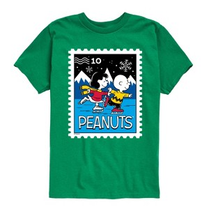 Boys' - Peanuts - Lucy Charlie Winter Stamp Short Sleeve Graphic T-Shirt - 1 of 4