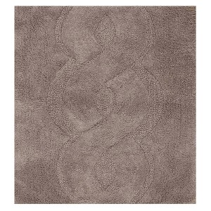 Sculptured Chain Design Anti-Skid Cotton Bath Rug 17" x 24" Stone by Castle Hill London - 1 of 4