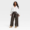 Women's Everyday High-Rise Wide Leg Faux Leather Pants - Universal Thread™ - 3 of 3