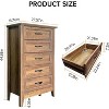 Homhougo Farmhouse 5-Drawer Tall  Dresser, Wooden Storage Chest for Bedroom, Living Room, Hallway - 2 of 4