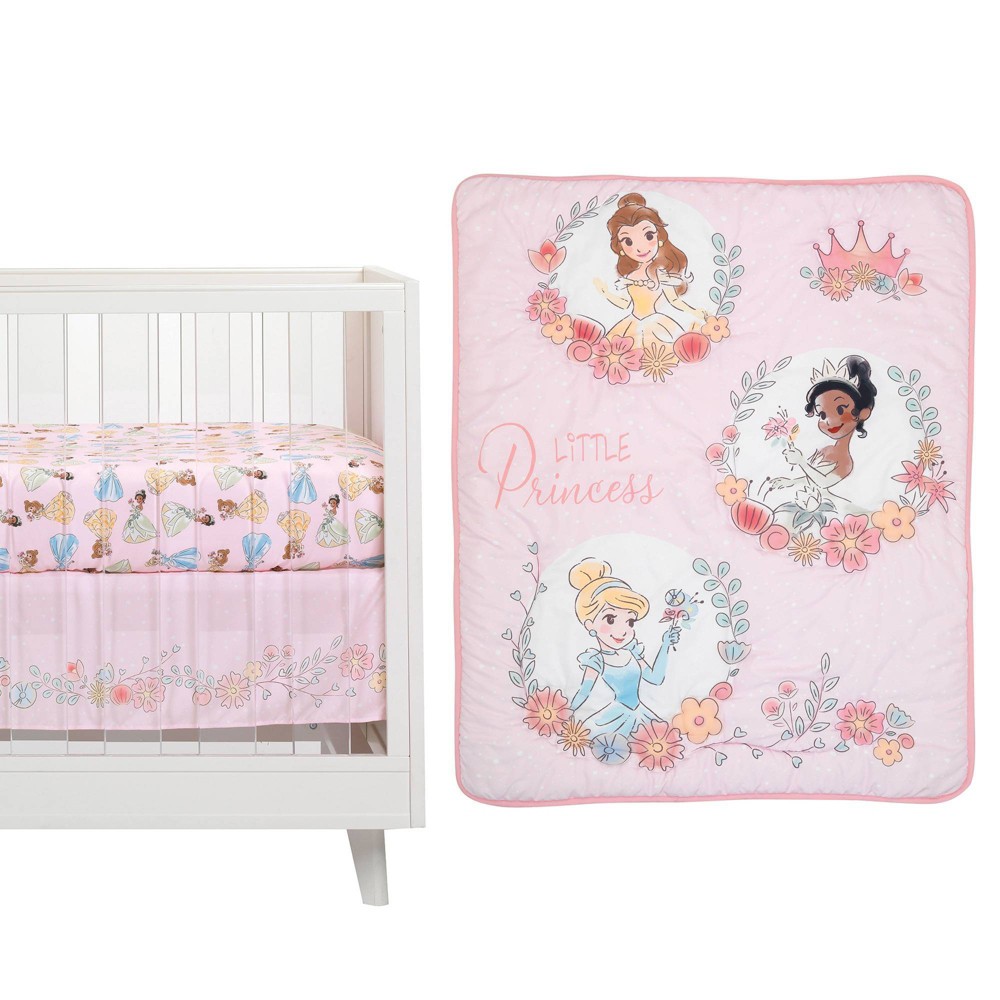 Photos - Duvet Lambs & Ivy Disney Baby Princesses Crib Bedding Set - 3pc