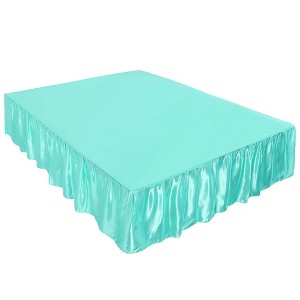 PiccoCasa 18" Drop Ruffle Wrinkle Free Soft Smooth Satin Silk Bed Skirt - 1 of 4