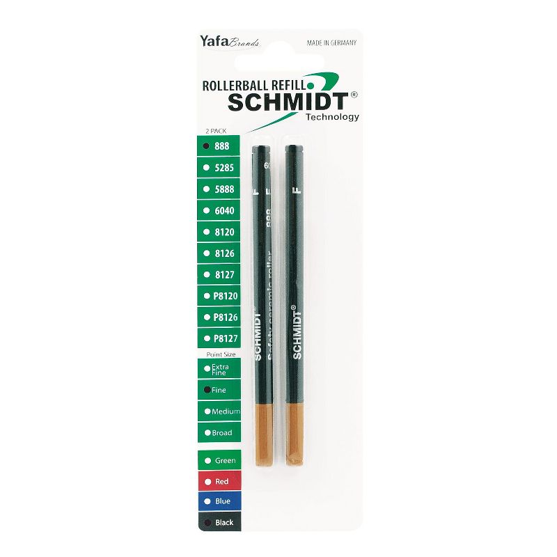 Schmidt Ink Schmidt 888 Safety Ceramic Rollerball Plastic Tube Refill Fits Universal Pens Fine Black, 1 of 6