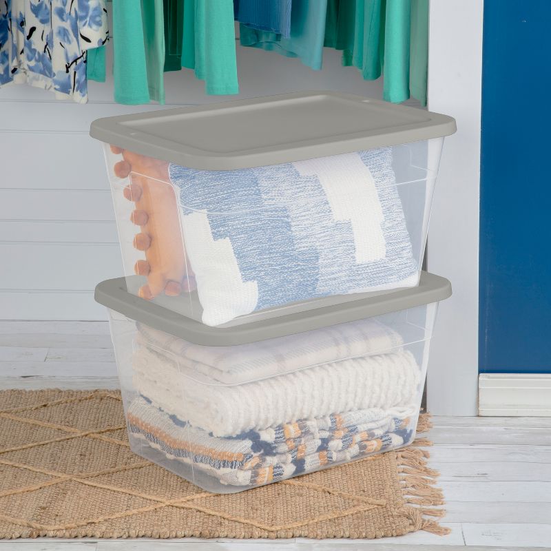 56qt Storage Box clear with Green or Gray Lids - Room Essentials&#8482;, 4 of 14