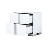 KIGFTSOD Elegant Nightstand with Metal Handle, Mirrored Bedside Table with 2 Drawers,White - 3 of 4