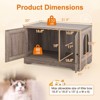 Costway Cat Litter Box Enclosure Furniture with Double Doors Divider Side Entry for Cats Brown/Black/Gray - 3 of 4