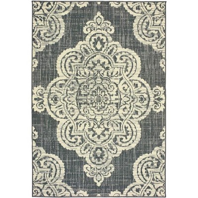 Oriental Weavers Marina 5929E Grey/ Ivory Indoor/Outdoor Area Rug - 2'5" x 4'5"
