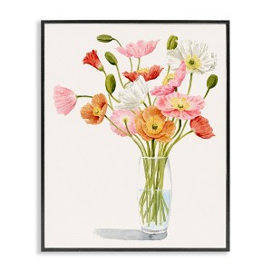 Stupell Industries Vivid Poppies Glass Floral Bouquet Arrangement Framed Giclee Art, Black, 11" x 14" - 1 of 4