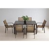 Mshliw 7-Piece Outdoor Patio Dining Set with 6 Stackable Chairs, Cushions, and Wood-Like Plastic Tabletop, Perfect for Garden, Patio, or Poolside - 4 of 4