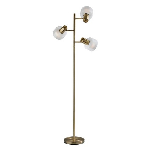 Adesso Rhodes Tree Lamp Brass: 3-Adjustable Glass Shades, ETL Listed, Metal Body, 67.5" Height - image 1 of 3