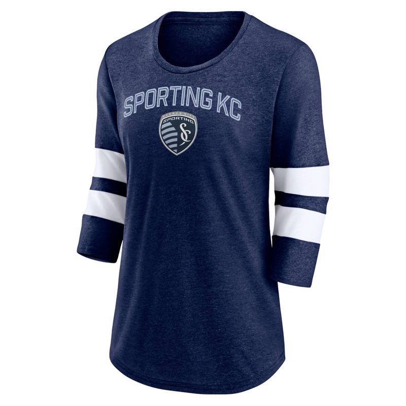 MLS Sporting Kansas City Women&#39;s 3/4 Sleeve Triblend Goal Oriented T-Shirt, 2 of 4
