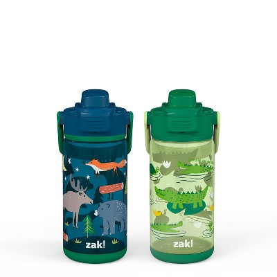 Zak Designs 2pc 16oz Antimicrobial Beacon Bottles with Straw