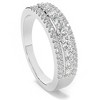 Pompeii3 5/8Ct Pave 3-Row Diamond Wedding Ring Stackable Band 14k Gold Lab Created - 2 of 4