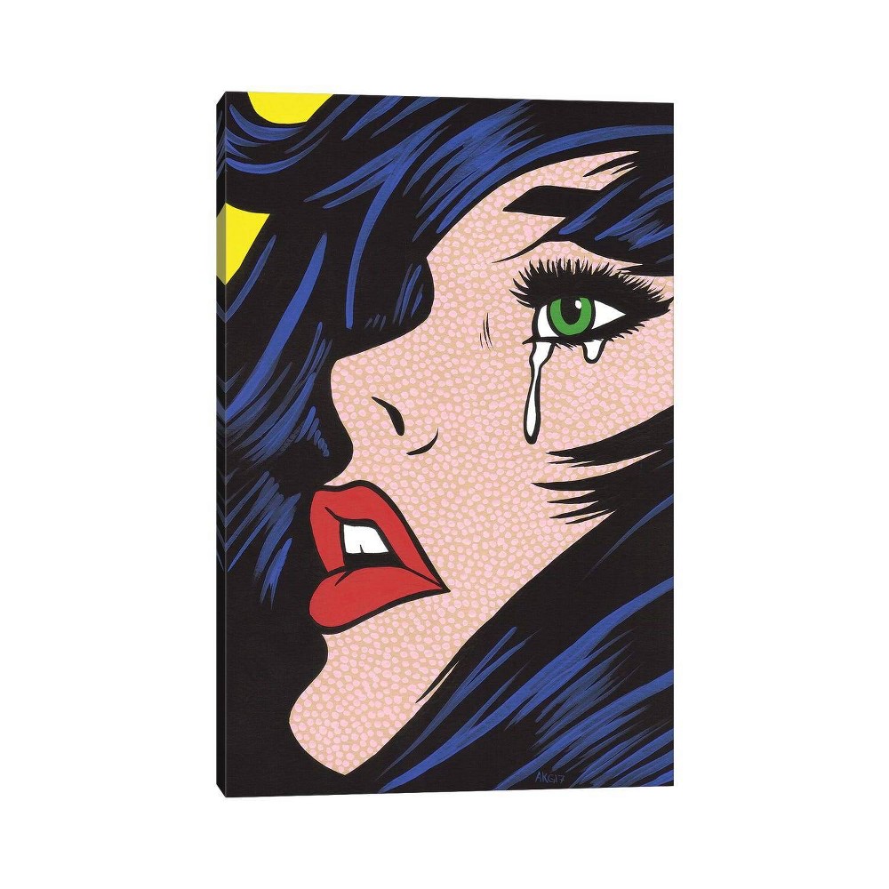 Photos - Other Decoration 18" x 12" x 1.5" Green Eyes Crying Girl by Allyson Gutchell Canvas Art - iCanvas: Gallery Wrap, Fade-Resistant