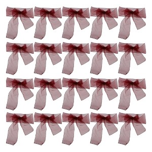 Unique Bargains Organza Chair Sashes Self-Tie 108.27"x6.69" Wine Red 20 Pcs - 1 of 4