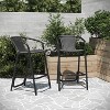 Merrick Lane Set of Two Restaurant Style Barstool with PE Rattan Seat for Indoor/Outdoor Use - 2 of 4