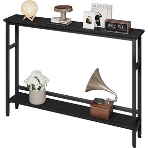 40 Inch Entryway Table, 2-Tier Industrial Console Sofa Table with Storage, Accent Table, for Entry, Hallway, Entrance, Foyer, U-Shaped Metal Frame - 1 of 4