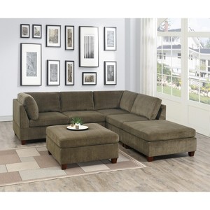 NicBex Modular Sectional 6pc Set L-Shaped Modular Sofa Bed Modern Including Couch 2x Corner Wedge 2x Armless Chairs and 2x Ottomans - 1 of 4