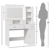 CAVINAS Vanity Desk with Mirror 40.9" Dressing Table with 5 Drawer and Storage Cabinet for Apartment, Bedroom - 4 of 4