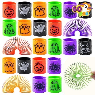 Joyfy Halloween Party Favors 60 PCS Springs Toys Gift for Kids Halloween Trick-or-Treat Goodie Bag Fillers Fidget Stress Coils Classroom Game Prizes