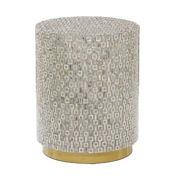 Contemporary Mother of Pearl Accent Table Gray - Olivia & May