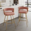 VECELO Modern Braided Bar Stools Set of 2/4, Counter Height Kitchen Island Stools, Upholstered Bar Chairs with Back Support - 2 of 4