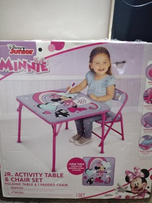 Kids minnie mouse table and online chairs