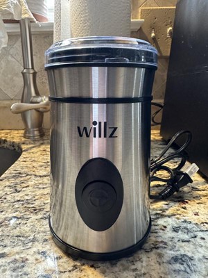 Willz 1.7 oz. Silver Stainless Steel Blade Electric Coffee Grinder