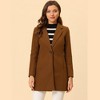 INSPIRE CHIC Women's Regular Fit Notched Lapel Long Sleeve Buttoned Classic Coat - 3 of 4