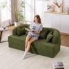Okak Modern Folding Boneless 2-in-1 Sofa Couch with 4 Pillows,Chenille Fabric Futon Sleeper Sofabed for Living Room, Apartment - 2 of 4