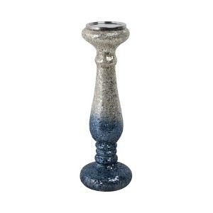 Glass Pillar Candle Holder with Glam Design - Elegant Taper Holder for Home & Office Decor - Sturdy & Stylish for Living Room & Bedroom - 1 of 4