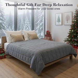 Gkyet Weighted Blanket(60" x 80",15lbs) Queen Size Soft Cooling Heavy Blanket Breathable with Glass Bead Perfect for 120-160 lbs,Machine Washable Grey - 1 of 4