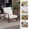 Racxily Mid-Century Modern Accent Chair - Upholstered Reading Chair with Pillow, Sturdy Rubberwood, Ergonomic Comfort for Living Room/Bedroom - 3 of 4