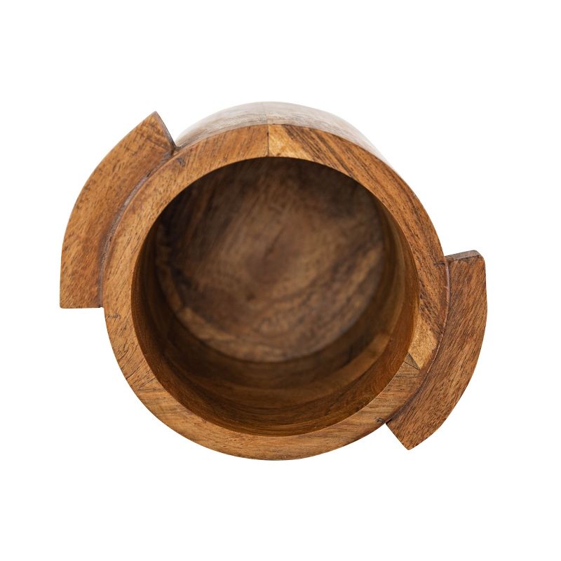 Handled Natural Acacia Wood Pinch Bowl - Foreside Home & Garden, 4 of 8