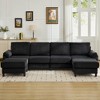 Beautyolove 6 - Piece Modular 116.5" U Shape Sectional Sofa With Removable Ottomans - 3 of 4