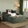 Mshliw 67" Oversized Chaise Lounge Chair with Wide Armrest,Deep Seat Corduroy Sleeper Sofa with 3 Pillows,Convertible Boneless Sofa Bed,No Assembly - 4 of 4