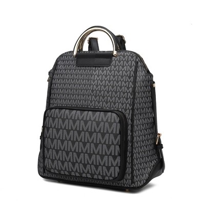 MKF Collection June Vegan Leather Travel Backpack M Logo Printed by Mia K