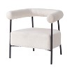 Homy Casa Modern Bouclé Upholstered Accent Chair with Open Back and Metal Frame for Living Room or Bedroom, Ivory - 2 of 4