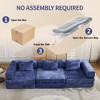Whisen Convertible Floor Sofa Bed with Fixed-Shape Frame Loveseats Boneless Modular Sectional Chenille Fabric - 4 of 4
